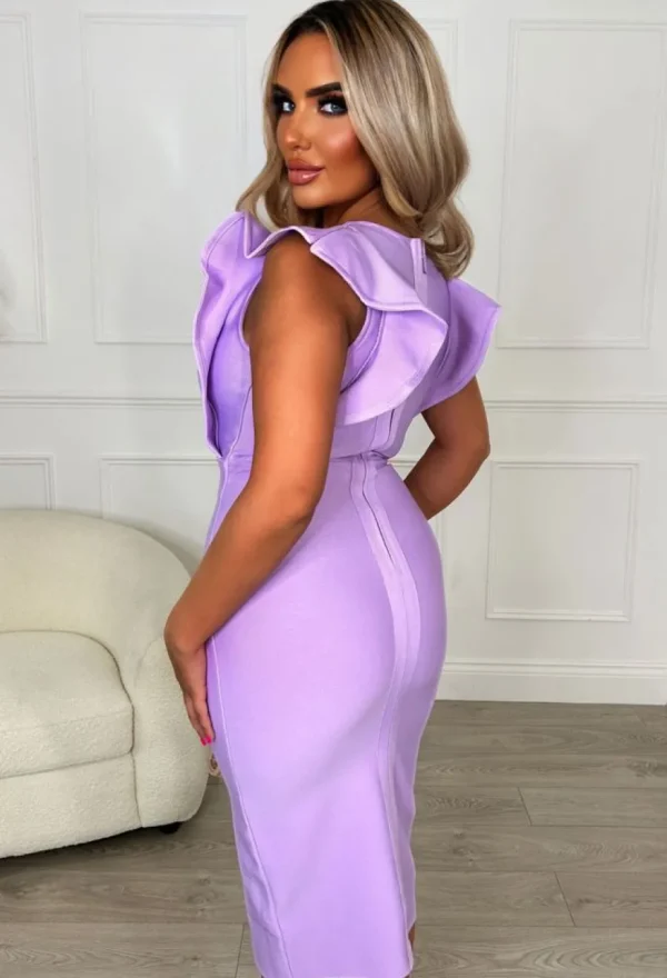 Women FP u0026 CO Bandage<Admire Me Lilac Ruffle Buckle Bandage Dress