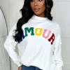 Women MOEWY Knitwear<Amour Chic Multi Rainbow Slogan Soft Jumper