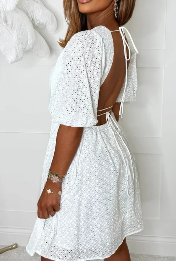 Women DANITY Summer Dresses<Beauty In Broderie White Broderie Anglaise Short Sleeve Mini Dress