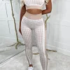 Women Continental Textiles Loungewear<Blissful Nude Dogtooth Check Athleisure Set