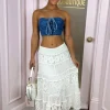 Women FLAM MODE Skirts<Boho Chic White Crochet Layered Skirt