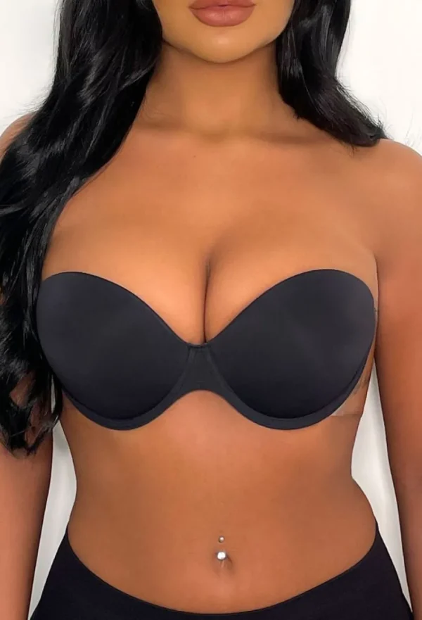 Women PERFECTION BEAUTY Bras & Shapewear<Boost Black Winged Stick On Strapless Backless Push Up Bra