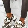 Women IDEAL SHOES Trainers<Casual Slay Brown Contrast Platform Trainers