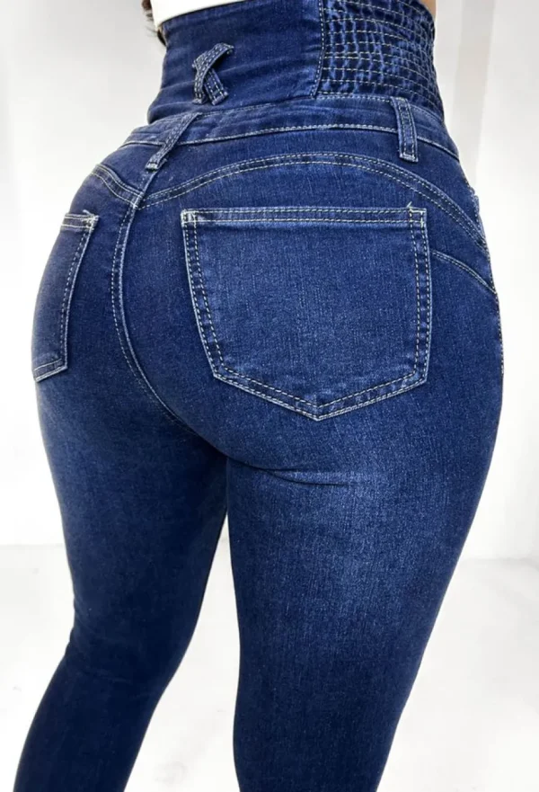 Women FABS FASHION Jeans<Cinched & Ready Dark Blue High Waist Cinching Push Up Skinny Stretch Jeans