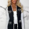 Women LILY WHITE Coats And Jackets<Coco Pearl Black Tweed & Pearl Longline Waistcoat Limited Edition