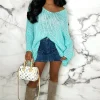 Women MIA FASHIONS Tops<Creme De La Chic Mint Green Ultra Soft Chunky Knit Oversized Jumper