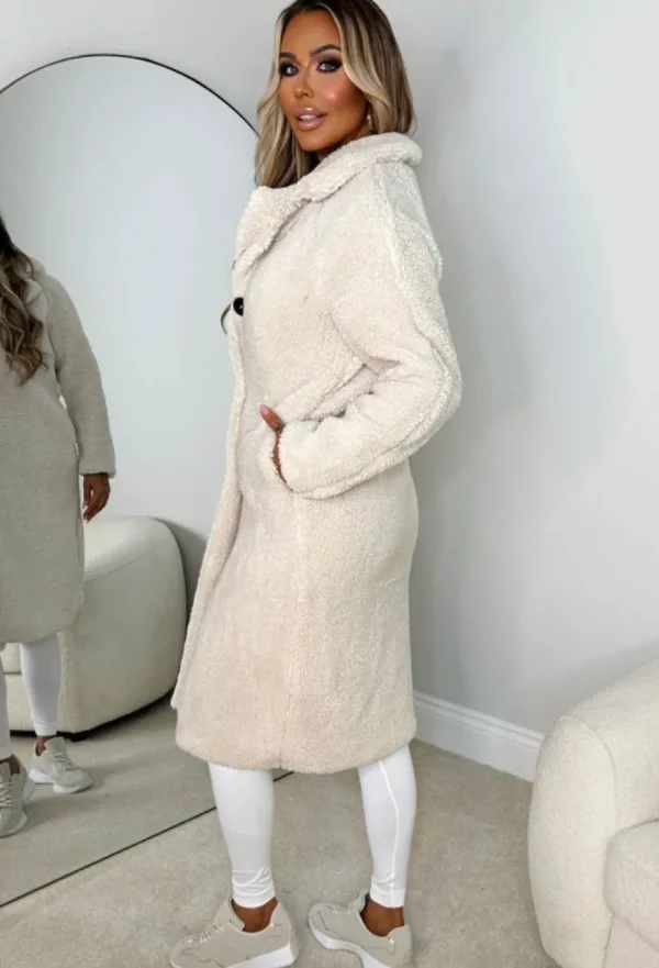 Women MOOCCI Coats And Jackets<Cute & Cosy Beige Teddy Coat