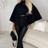 Women J5 FASHION Coats And Jackets<Exclusive Escape Black Belted Cape Jacket