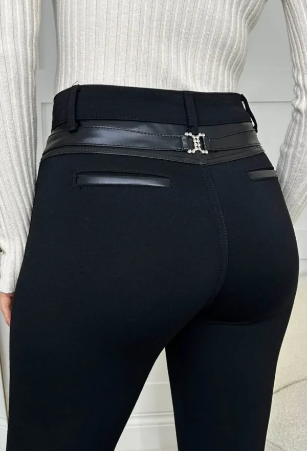 Women FABS FASHION Trousers & Leggings<Fierce Chick Black Zip Detail Leggings