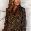 Women EDGE Tops<Fierce Flirt Multi Sheer Leopard Print Shirt