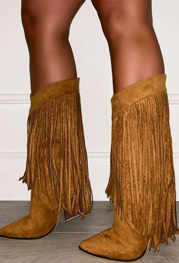 Women IDEAL SHOES Boots<Find Your Own Tan Suede Cowboy Boots