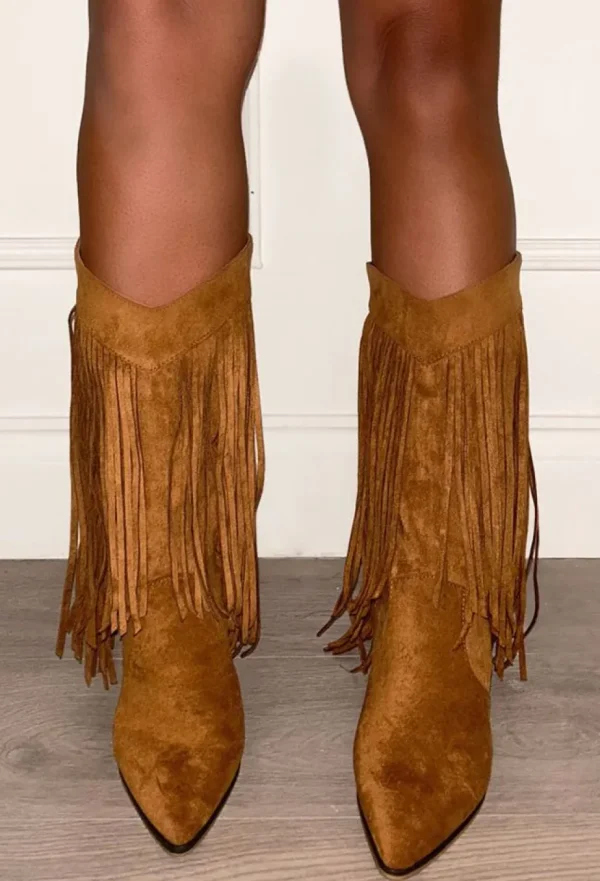 Women IDEAL SHOES Boots<Find Your Own Tan Suede Cowboy Boots