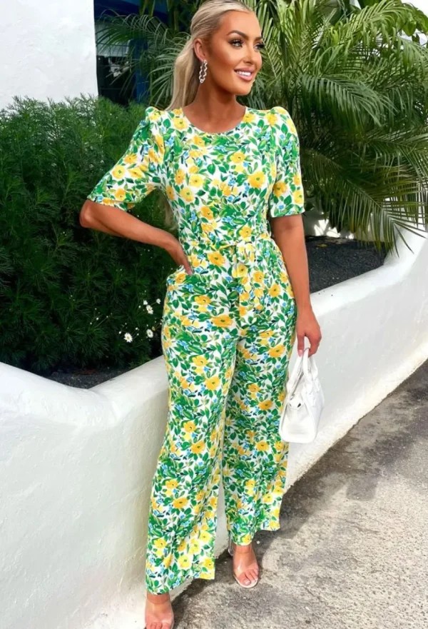 Women VJK Jumpsuits<Fond Of You Multi Floral Printed Tie Waist Jumpsuit