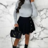 Women BE YOU Tops<Forever Cute Grey Roll Neck Puff Sleeve Jumper