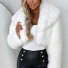 Women BE YOU Coats And Jackets<Furever Yours White Premium Faux Fur Shawl Jacket