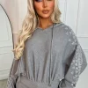 Women MOEWY Loungewear<Heart To Heart Grey Marl Hooded Knitted Loungewear Top