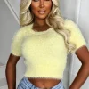 Women LUCCE Crop Tops & Bralets<I Dream Of You Yellow Ultra Soft Fluffy Jumper