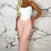 Women NAA NAA Trousers & Leggings<I See Fire Pink High Waisted Wide Leg Trouser