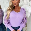 Women LEA MODE Bodysuits<It'S A Love Story Lilac Crochet Bodysuit