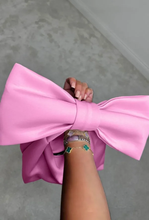 Women GO TOGETHER Bags<Luxe Girl Pink Bow Handle Clutch Bag