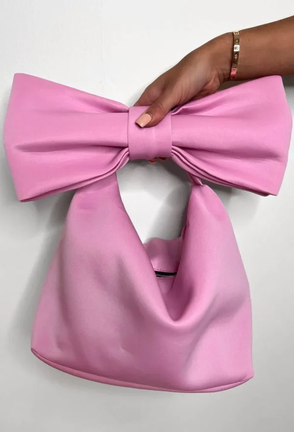 Women GO TOGETHER Bags<Luxe Girl Pink Bow Handle Clutch Bag