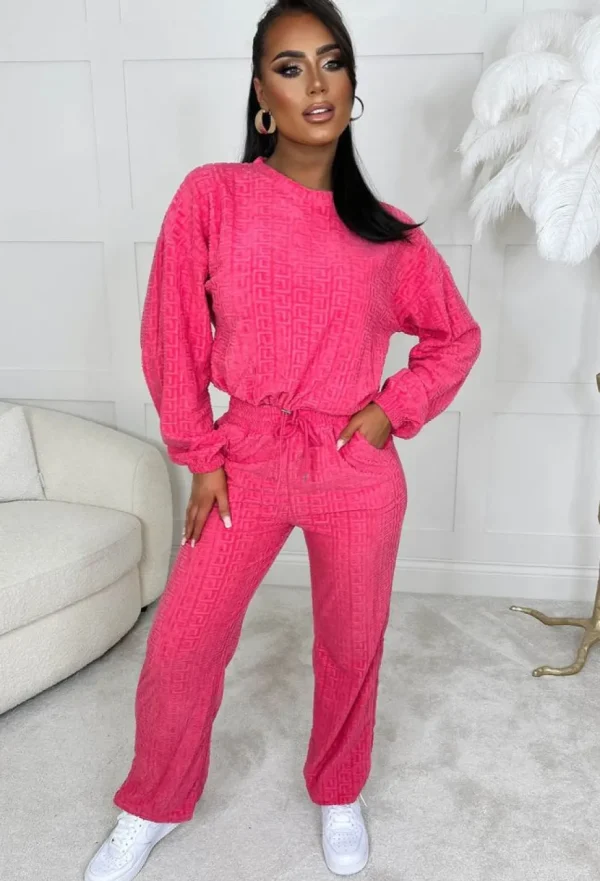 Women FLAM MODE Loungewear<Madam Muse Hot Pink Ultra Soft Textured Loungewear Set