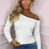 Women LUCCE Tops<Mind Your Business White Off The Shoulder Top