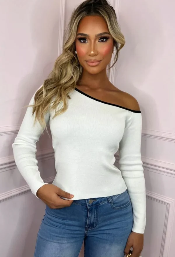 Women LUCCE Tops<Mind Your Business White Off The Shoulder Top