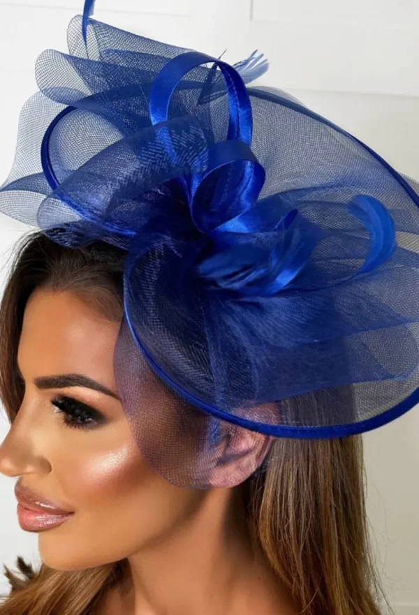 Women Peach Hair Accessories<My Devotion Cobalt Fascinator