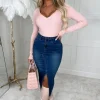 Women CC FASHION Tops<Not For You Blush Pink Knit V Neck Jumper