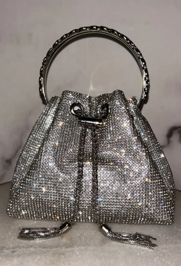 Women KOKO Gifts<Pretty Charm Silver Crystal Diamond Bucket Bag