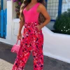 Women RETRO ICON Trousers & Leggings<Pure Babe Pink Floral Trouser