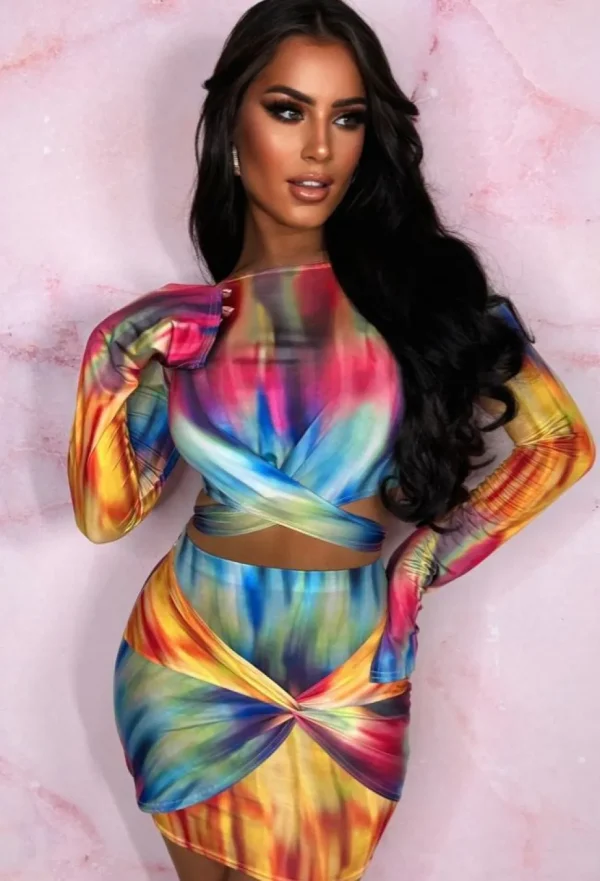 Women STYLEWISE Co-Ords<Rainbow Doll Multi Wrap Top Co-Ord Set