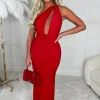 Women SOFT TOUCH Dresses<Red Carpet Dream Red Stretch Multiway Ruched Midi Dress