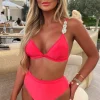 Women CONTINENTAL Swimwear<Sicilian Crush Pink High Waist Embellished Bikini