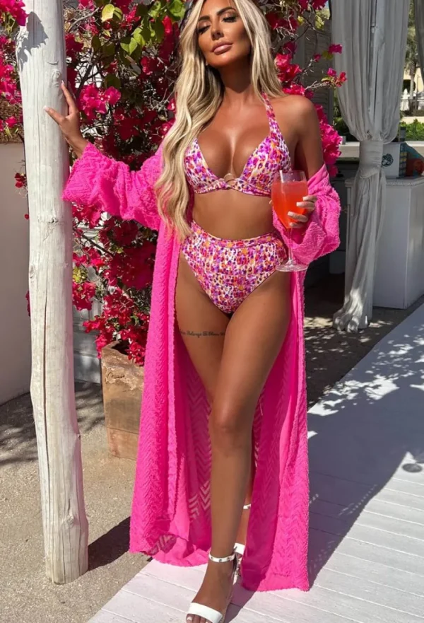 Women CHERRY KOKO Swimwear<Summer Spotlight Hot Pink Zig Zag Open Front Kimono