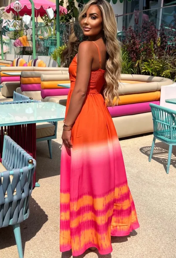 Women JUS DE POM Summer Dresses<Sunset Goddess Orange Ombre Cami Maxi Dress