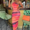 Women SOFT TOUCH Summer Dresses<Sunset Moment Orange Ultra Slinky One Shoulder Midi Dress