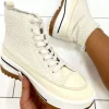 Women STEPHAN Flats<That Girl Cream Fleece High Top Trainer