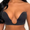 Women PERFECTION BEAUTY Bras & Shapewear<Ultimate Push Up Deep Plunge Black Backless Stick On Side Panel Bra