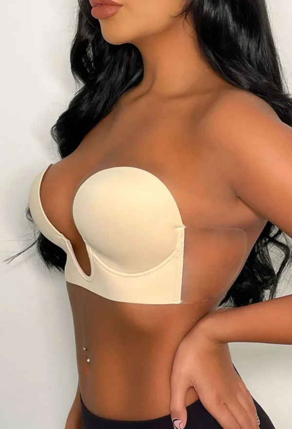 Women PERFECTION BEAUTY Bras & Shapewear<Ultimate Push Up Deep Plunge Nude Backless Stick On Side Panel Bra