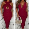 Women SOFT TOUCH Dresses<Wrapped In Luxury Wine Ultra Soft Double Lined Multiway Ruched Midi Dress